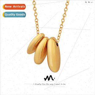 INS Trend Hundreds ttle Golden Bean Pendant Necklace che Fas