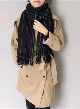 Thick very large a suede scarf fall winter warm dashed line
