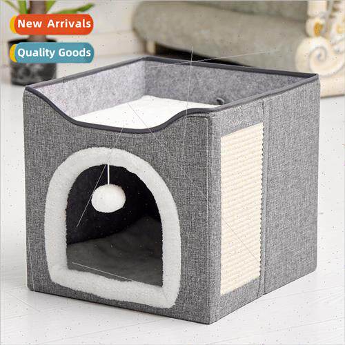 Double-layer cat kennel winter warm removable washable fully