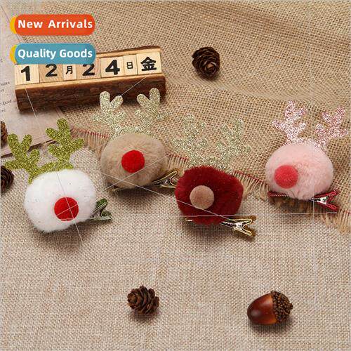 New Christmas headdress antler hair clips Korea cute hairbal