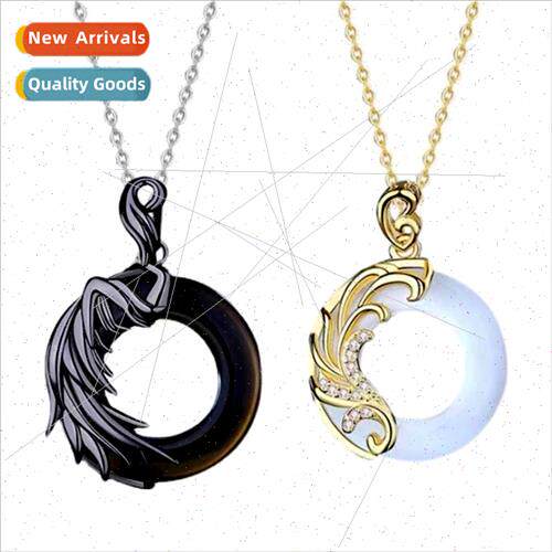 Couple necklace pair through silver female ins male tide ang