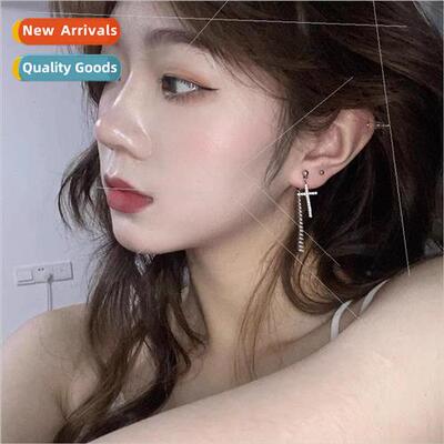Cool valiant wind cross chain spicy girl earrings female Kor