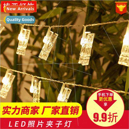 Battery light string led photo clip on lights christmas day