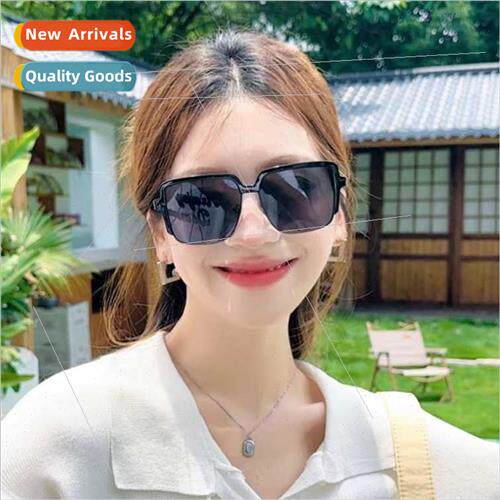 large square sunglasses female tide round face large frame f