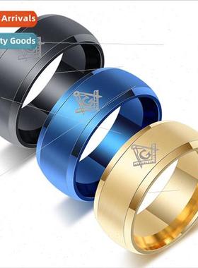 Europe Masonic Organization Laser  Ring Titanium Steel Men S