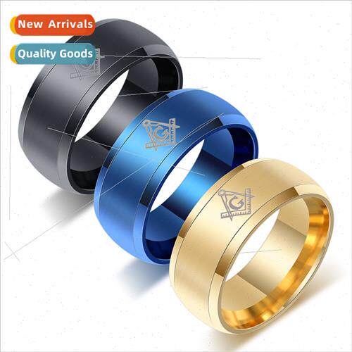 Europe Masonic Organization Laser  Ring Titanium Steel Men S