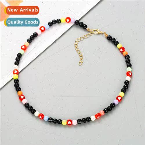 Europe retro bohemian colorful heart-shaped beads handmade b