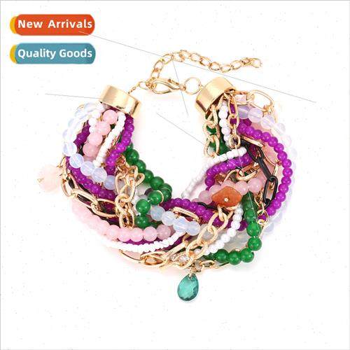 ZA Bohemian exaggerated personaly bracelet glazed rice beads