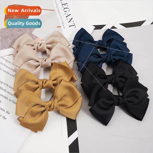 Kids Hair Clip Jewelry 4inch Bow Hair Clip Handmade Threaded