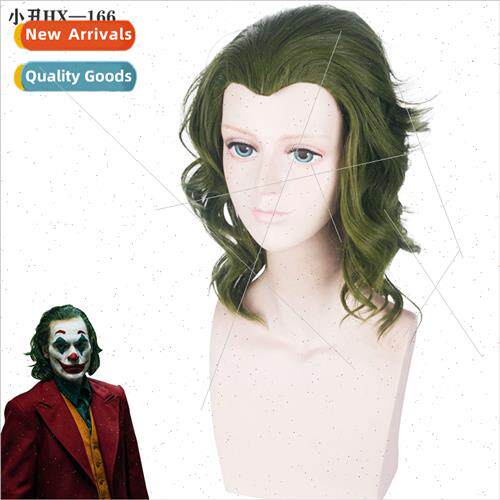 Anime wigs joker joker arthur fleck mixed green short curly