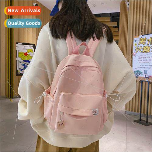 schoolbag female simple Korean new college wind solid color