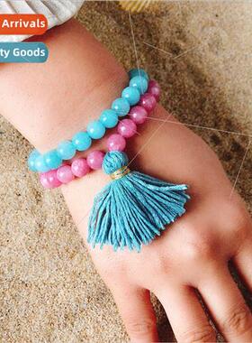 Stone Ice Crystal Bracelet Fashion Aquamarine Couple String