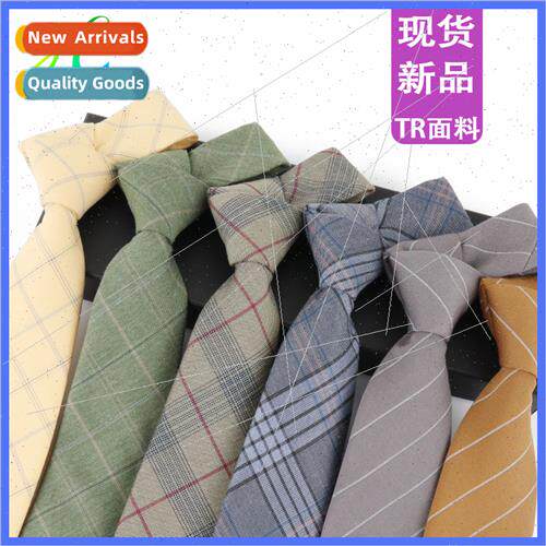Tie su accessories Korea TR rayon tie vintage plaid hand-typ