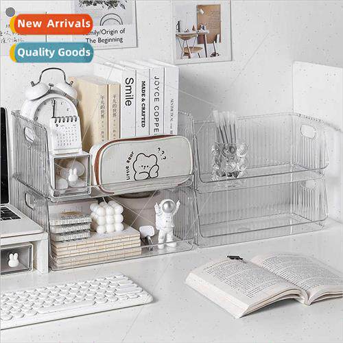 Stackable desktop organizer PET cosmetic organizer shelf tra