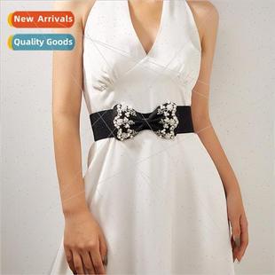 bow embroidery female belt elast seal sweet waist Korea wide