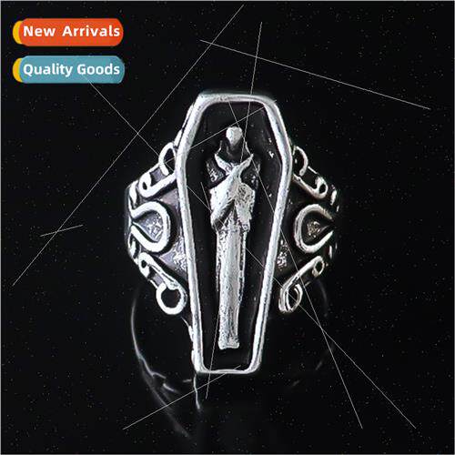 Europe Punk Coffin Ring Men Alloy Hip Hop Cool Handsome Adju