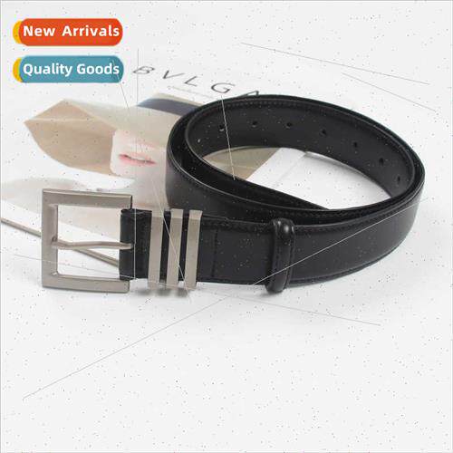Wang Yibo black two layer cowhide belt female fashion nd ret