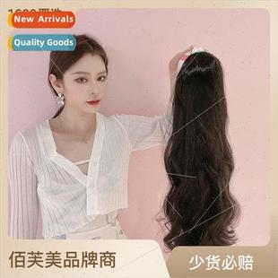 Hair band wig women long curly hair U high temperature wire