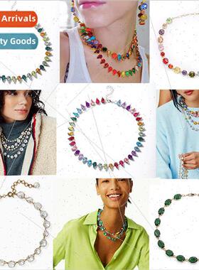 Europe necklaces light luxury high sense crystal zirconia co