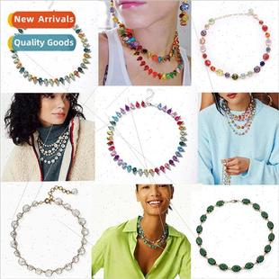 Europe necklaces light luxury high sense crystal zirconia co