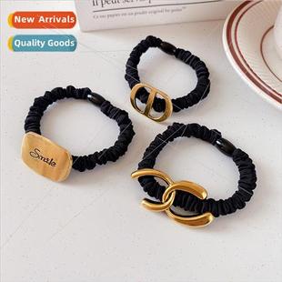 new letters high hair band circle leather simple geometric