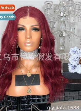 Platm wig coloring center parted HAIR Europe wine red fashio