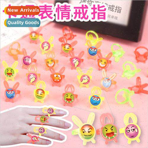Mini plastic ring cartoon expression ring play house toys ch