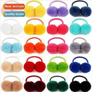 hair band rope Children color hairball candy Korea cute