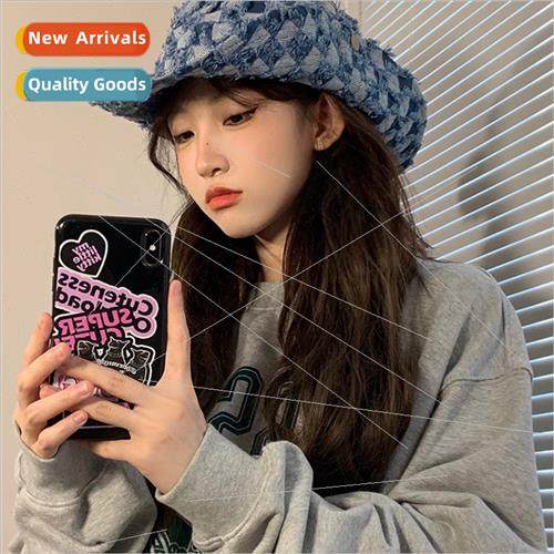 Spice Girls Funky Western Cowboy Hat Women Raw Edge Plaid Kn