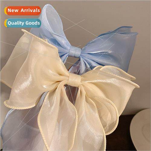 Spring super fairy whe mesh bow ribbon hair clips female bac