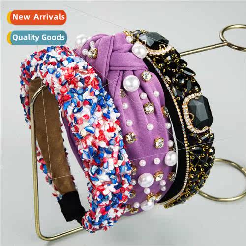 Europe fashion temperament inlaid rhinestone pearl headband