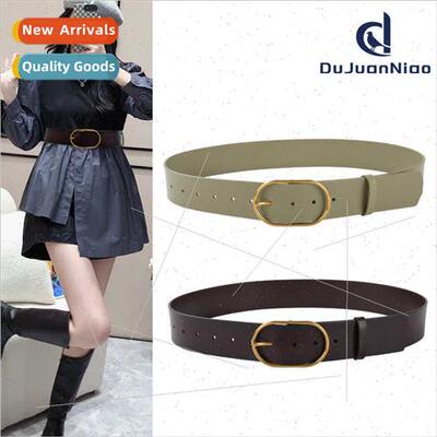 Women belt leather wide  jacket skirt decorative waist seal