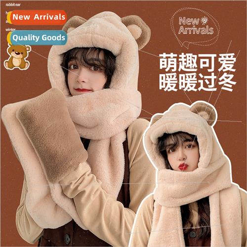 Bear hat spring fall 2020 new scarf all-in-one female fall w