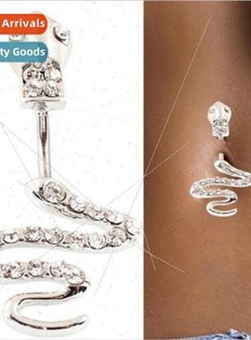 Europe Body Piercing Diamond Encrusted Snake Navel Nail Nave