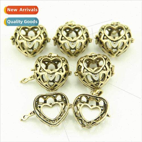 DIY Europe jewelry accessories hollow heart-shaped openable