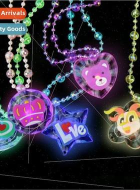 New flash/light-emting necklace/glow-in-the-dark flash penda