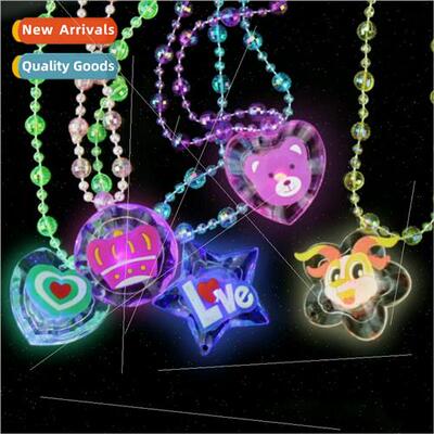 New flash/light-emting necklace/glow-in-the-dark flash penda