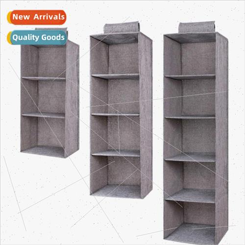 Cotton linen hanging bag hanging multi-layer clothing organi