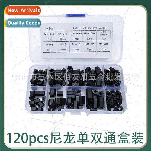 120pcs box Plastic Nylon M4*6 8 10 12 ngle Double Pass Suppo