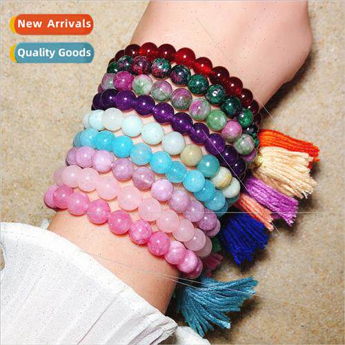 Europe new crystal beaded beach stone bracelet women bohemia