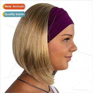 hair sho female bob blonde band ice covering head wig Europe