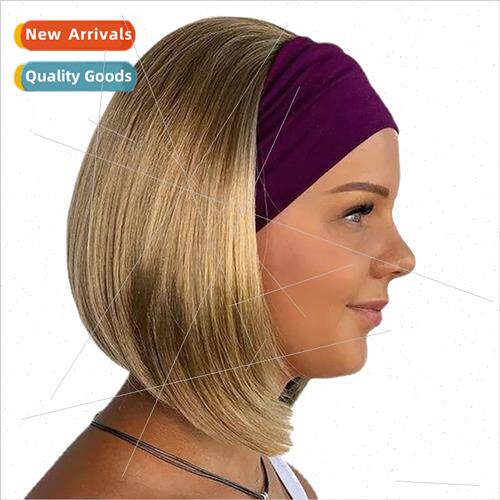 Europe wig female head covering ice hair band blonde bob sho