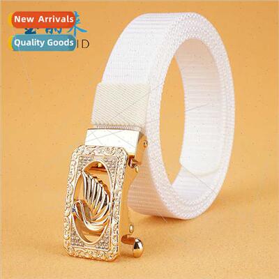 Canvas Belt Toothless Automatic Buckle Women Youth Outdoor N