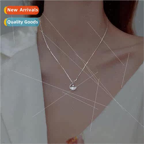 Half Moon Fountain Necklace New Fashion Star Moon Zirconia P