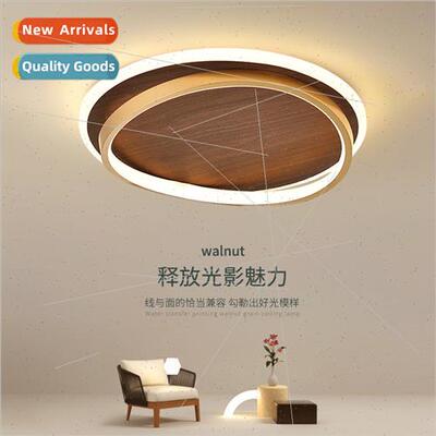 Japanese bedroom lamp faux walnut wood grain color ceiling l