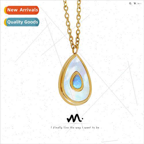 Water drop shape pendant ins necklace women whe sea shell au