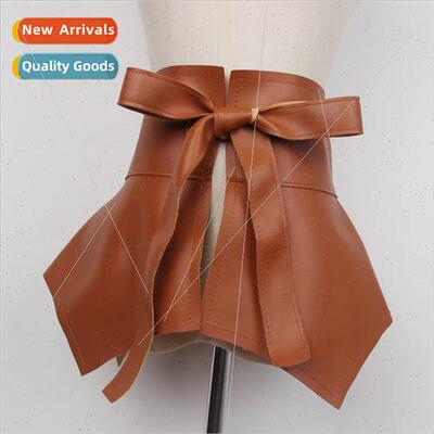 Irregular ruffled waist seal female Japan sense outwear stra