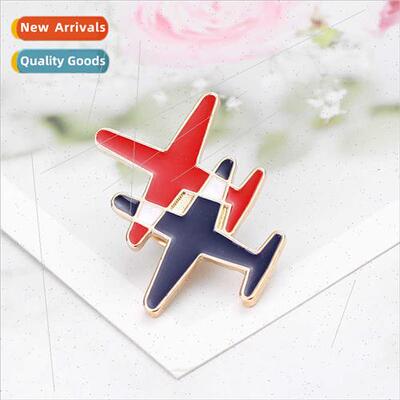 Europe New Brooch  Alloy Stripe Fighting Airplane Brooch Bag