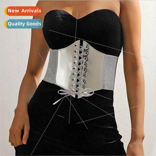 Europe fashion new women leather wide waistband straps braid