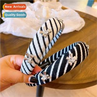 Anchor retro striped knting wind high skull top temperament